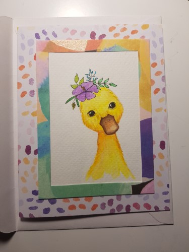 cute duck with flower crown